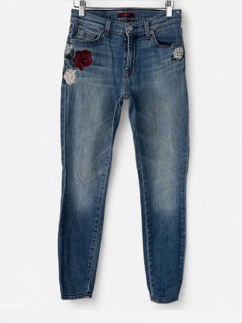 7 Seven For All Mankind Floral Embroidery Jeans Size 27